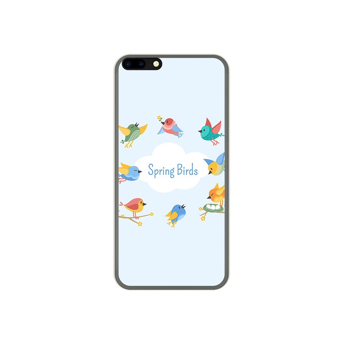 Funda Gel Tpu para Leagoo M7 Diseño Spring Birds Dibujos