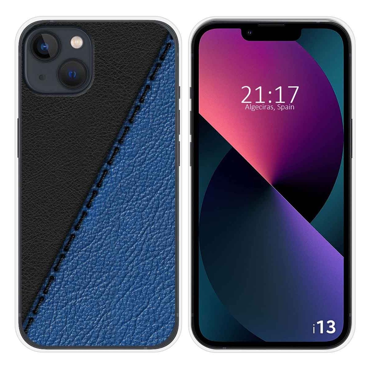 Funda Silicona compatible con iPhone 13 (6.1) diseño Cuero 02 Dibujos