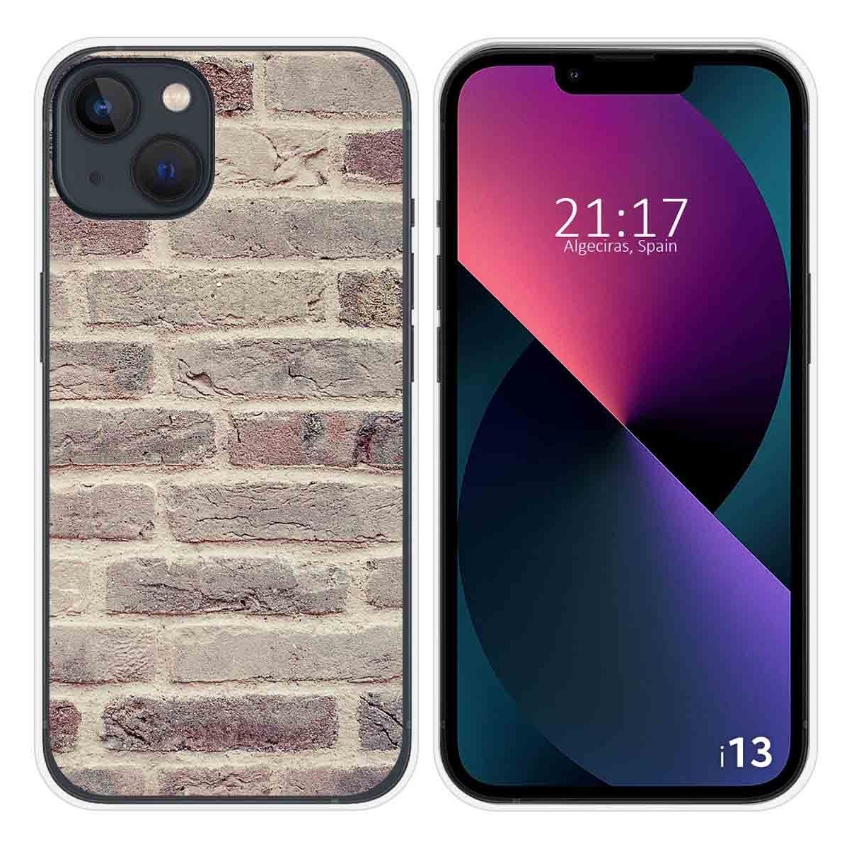 Funda Silicona compatible con iPhone 13 (6.1) diseño Ladrillo 01 Dibujos