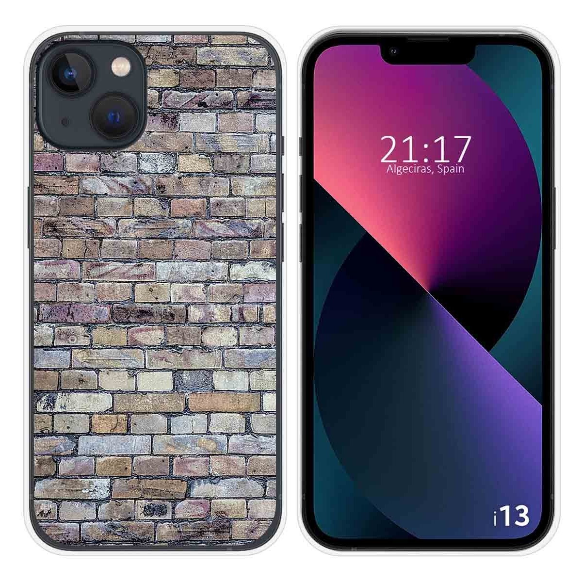 Funda Silicona compatible con iPhone 13 (6.1) diseño Ladrillo 02 Dibujos