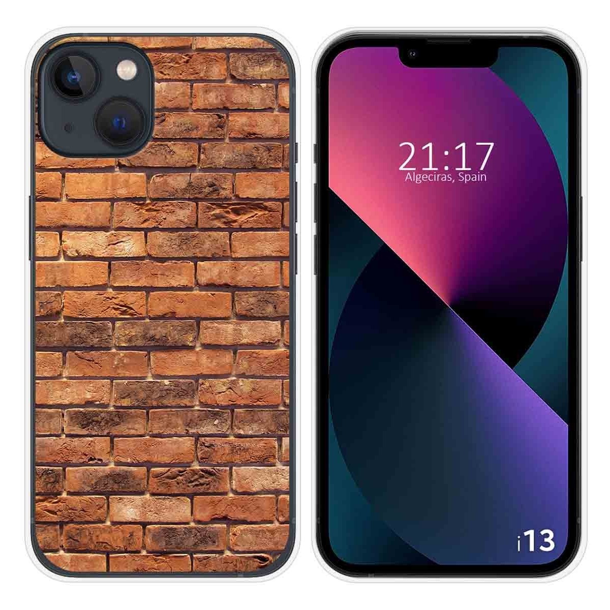 Funda Silicona compatible con iPhone 13 (6.1) diseño Ladrillo 04 Dibujos