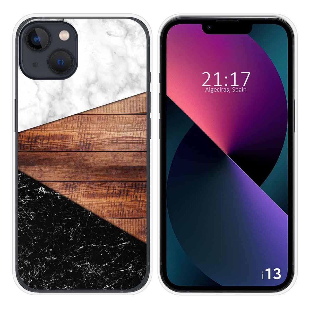 Funda Silicona compatible con iPhone 13 (6.1) diseño Mármol 11 Dibujos