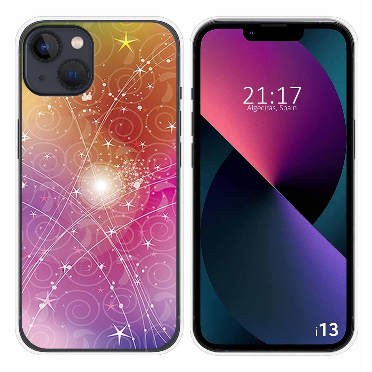 Funda Silicona compatible con iPhone 13 (6.1) diseño Abstracto Dibujos