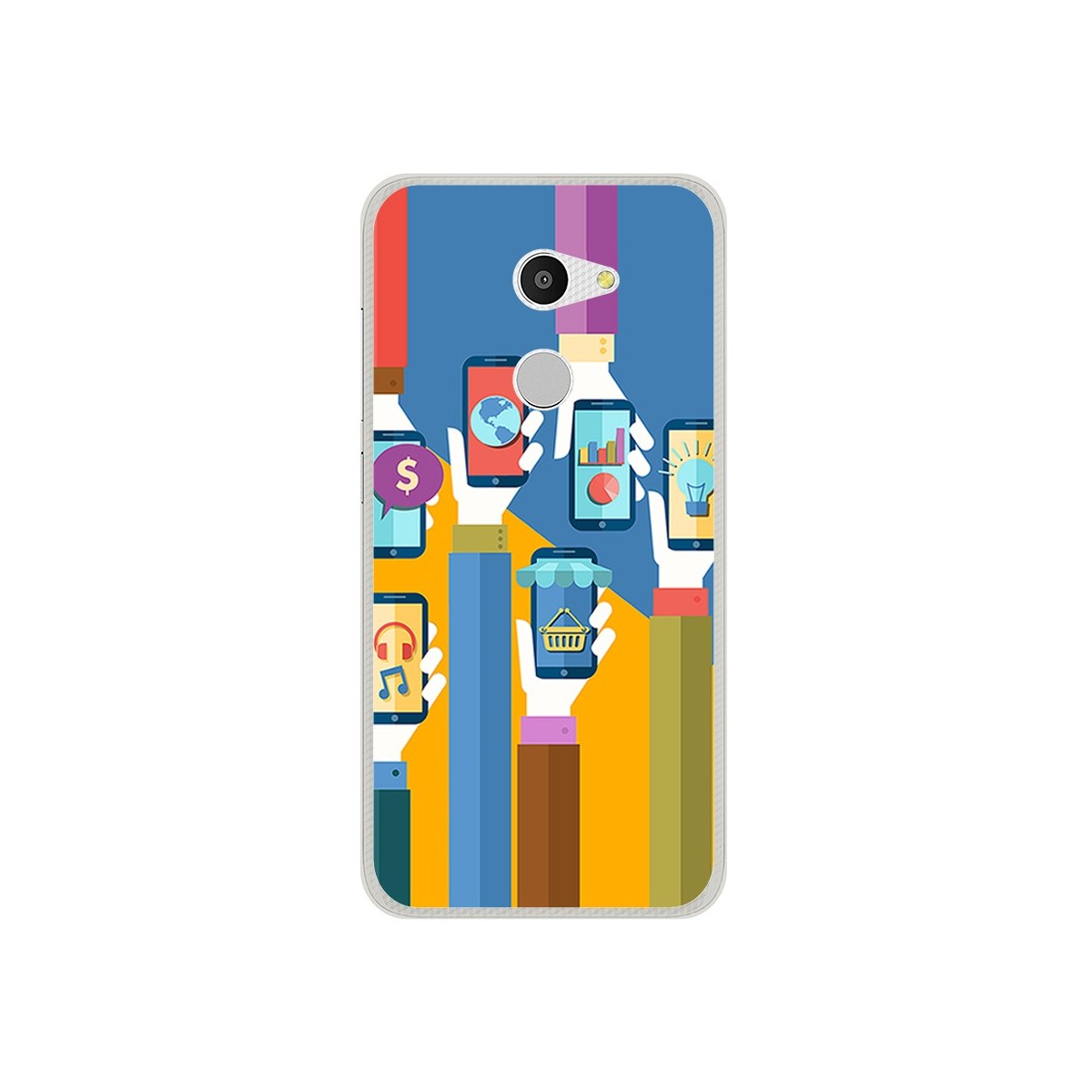 Funda Gel Tpu para Alcatel A3 (4G) Diseño Apps Dibujos