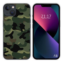Funda Silicona compatible con iPhone 13 (6.1) diseño Camuflaje Dibujos