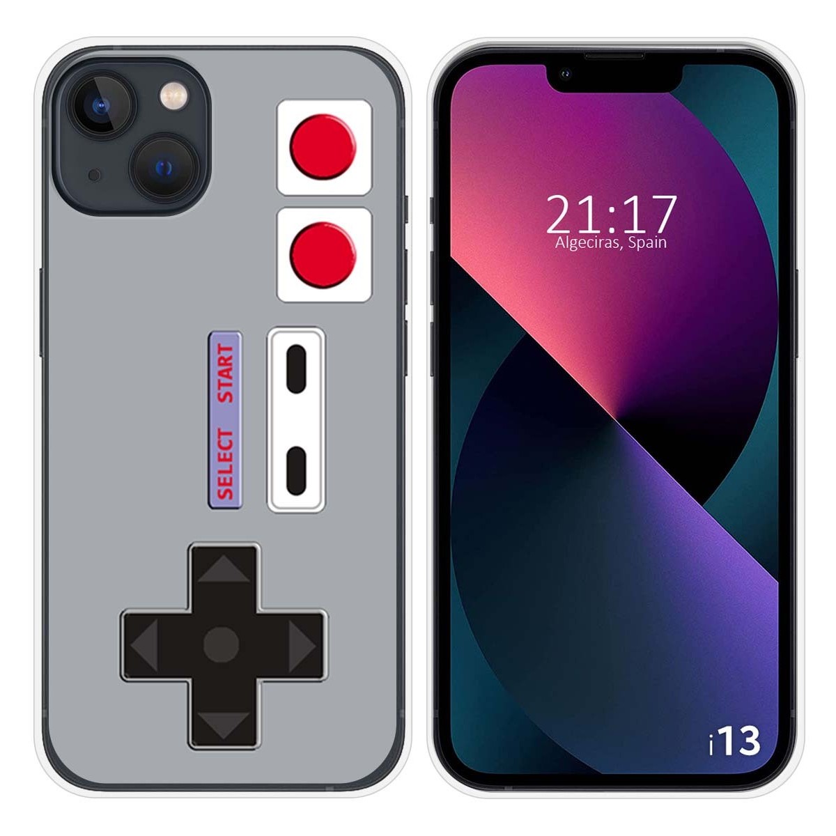 Funda Silicona compatible con iPhone 13 (6.1) diseño Consola Dibujos