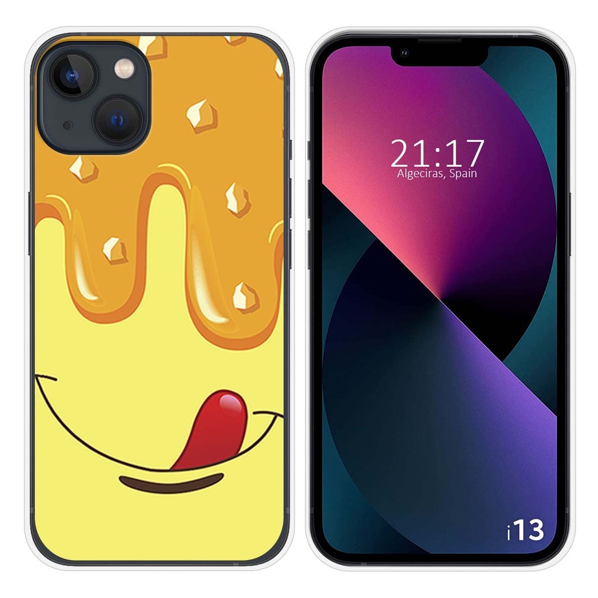 Funda Silicona compatible con iPhone 13 (6.1) diseño Helado Vainilla Dibujos