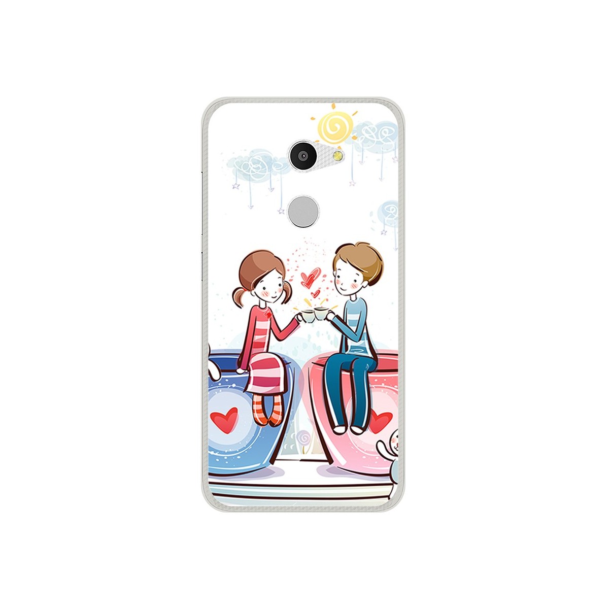 Funda Gel Tpu para Alcatel A3 (4G) Diseño Cafe Dibujos