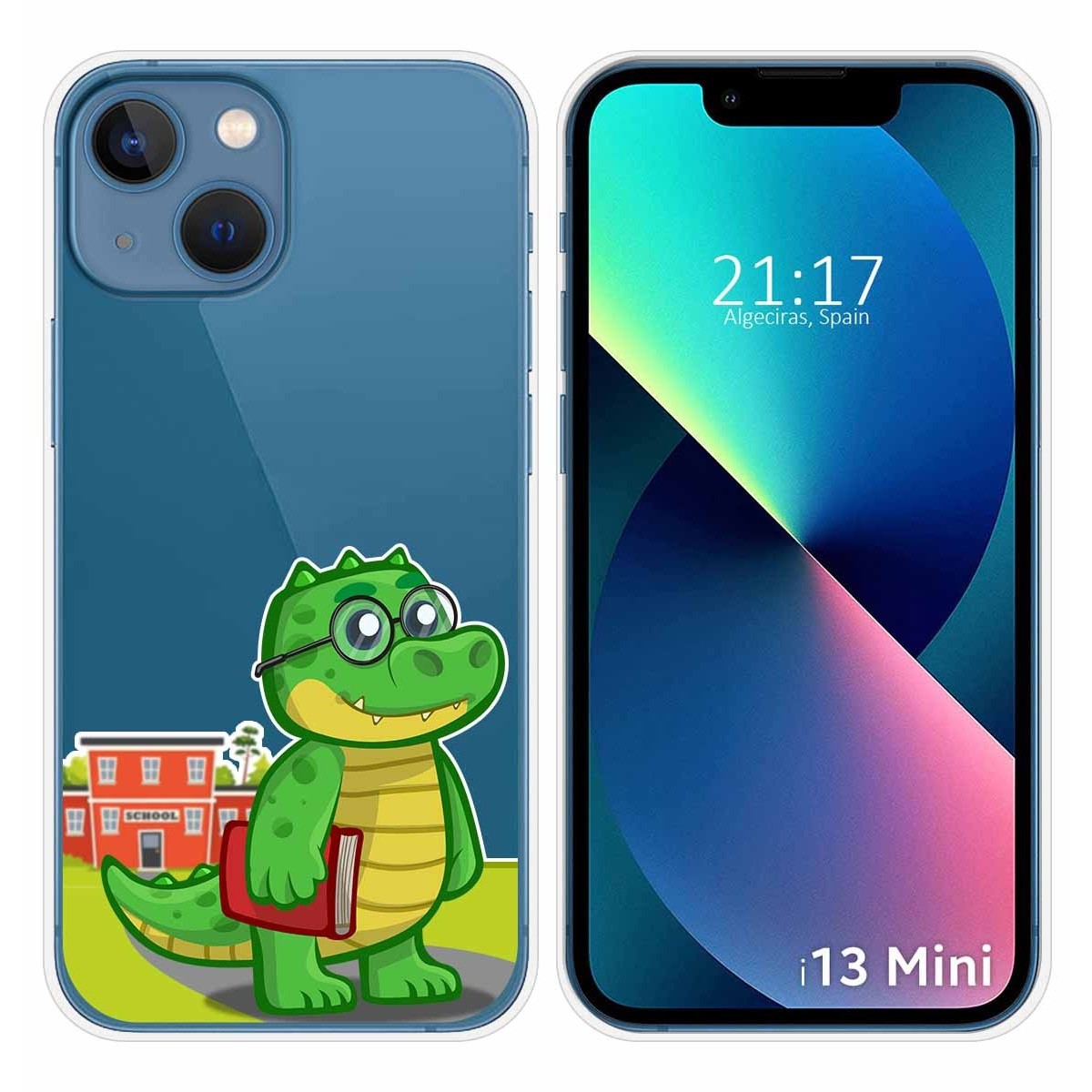 Funda Silicona Transparente compatible con iPhone 13 Mini (5.4) diseño Coco Dibujos