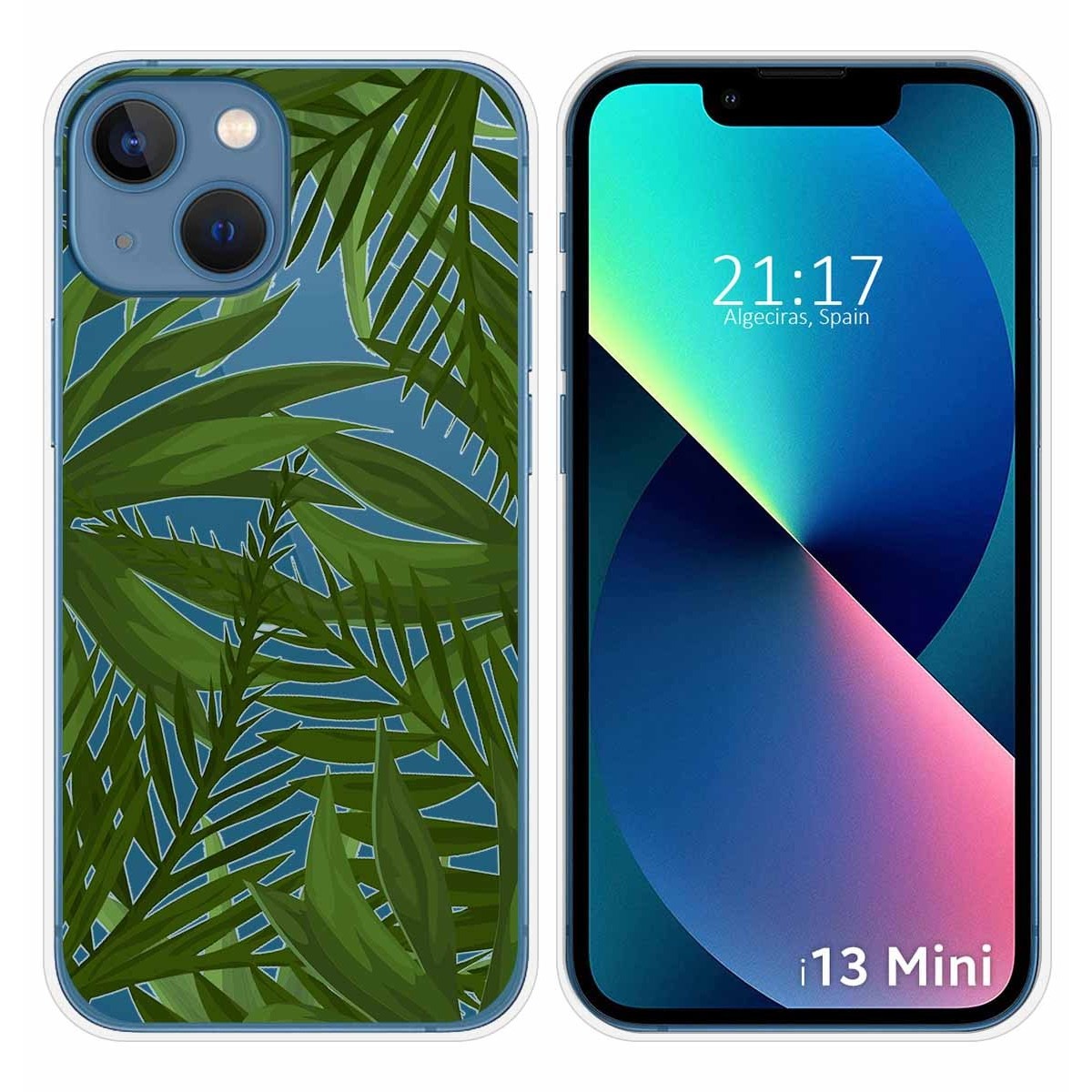 Funda Silicona Transparente compatible con iPhone 13 Mini (5.4) diseño Jungla Dibujos