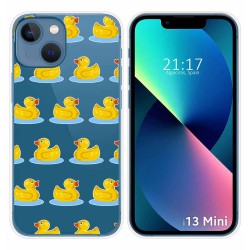 Funda Silicona Transparente compatible con iPhone 13 Mini (5.4) diseño Pato Dibujos