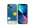 Funda Silicona Transparente compatible con iPhone 13 Mini (5.4) diseño Playa Dibujos