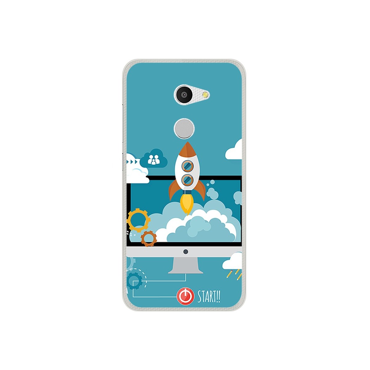 Funda Gel Tpu para Alcatel A3 (4G) Diseño Cohete Dibujos