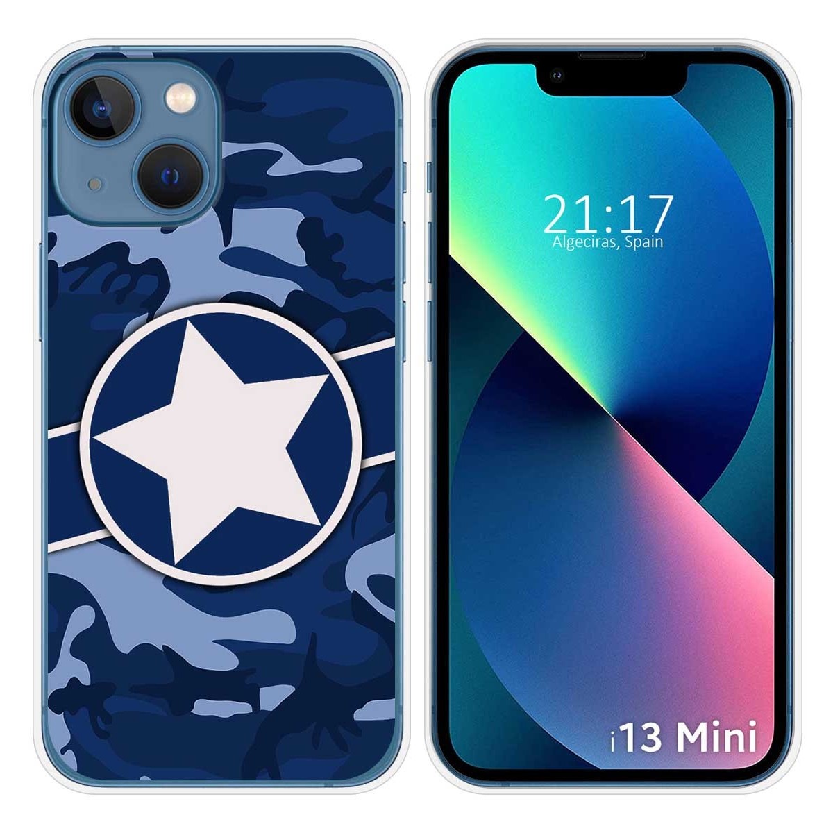 Funda Silicona compatible con iPhone 13 Mini (5.4) diseño Camuflaje 03 Dibujos