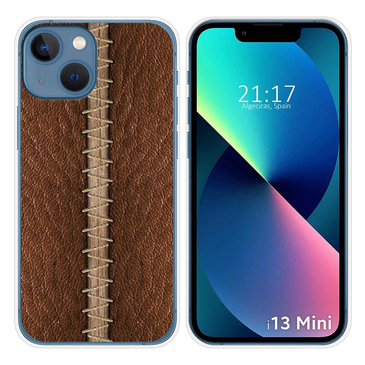 Funda Silicona compatible con iPhone 13 Mini (5.4) diseño Cuero 01 Dibujos