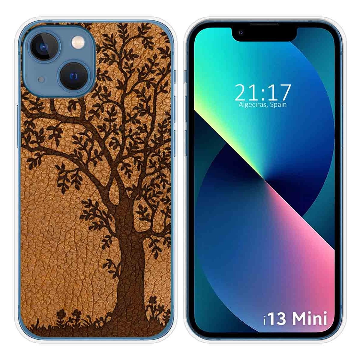 Funda Silicona compatible con iPhone 13 Mini (5.4) diseño Cuero 03 Dibujos