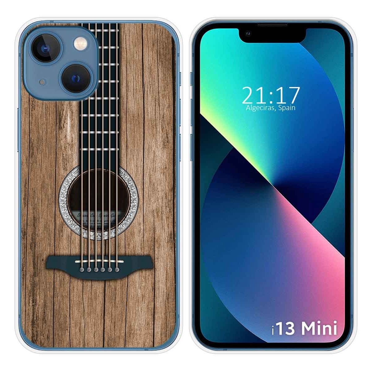 Funda Silicona compatible con iPhone 13 Mini (5.4) diseño Madera 11 Dibujos