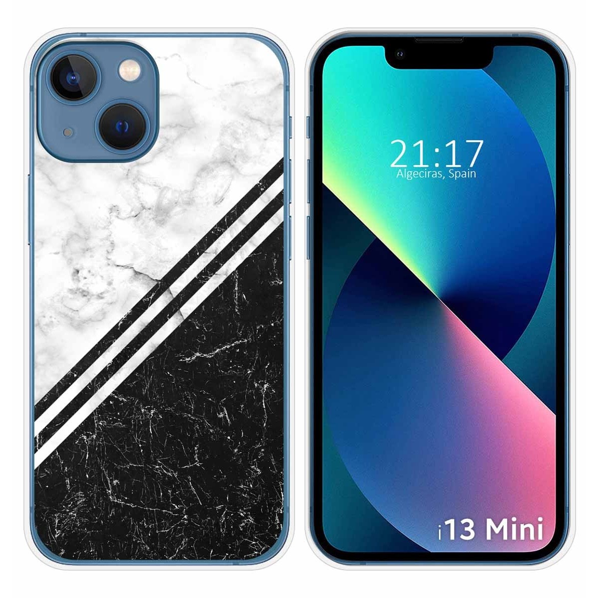 Funda Silicona compatible con iPhone 13 Mini (5.4) diseño Mármol 01 Dibujos