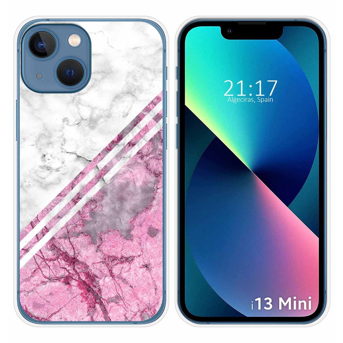 Funda Silicona compatible con iPhone 13 Mini (5.4) diseño Mármol 03 Dibujos