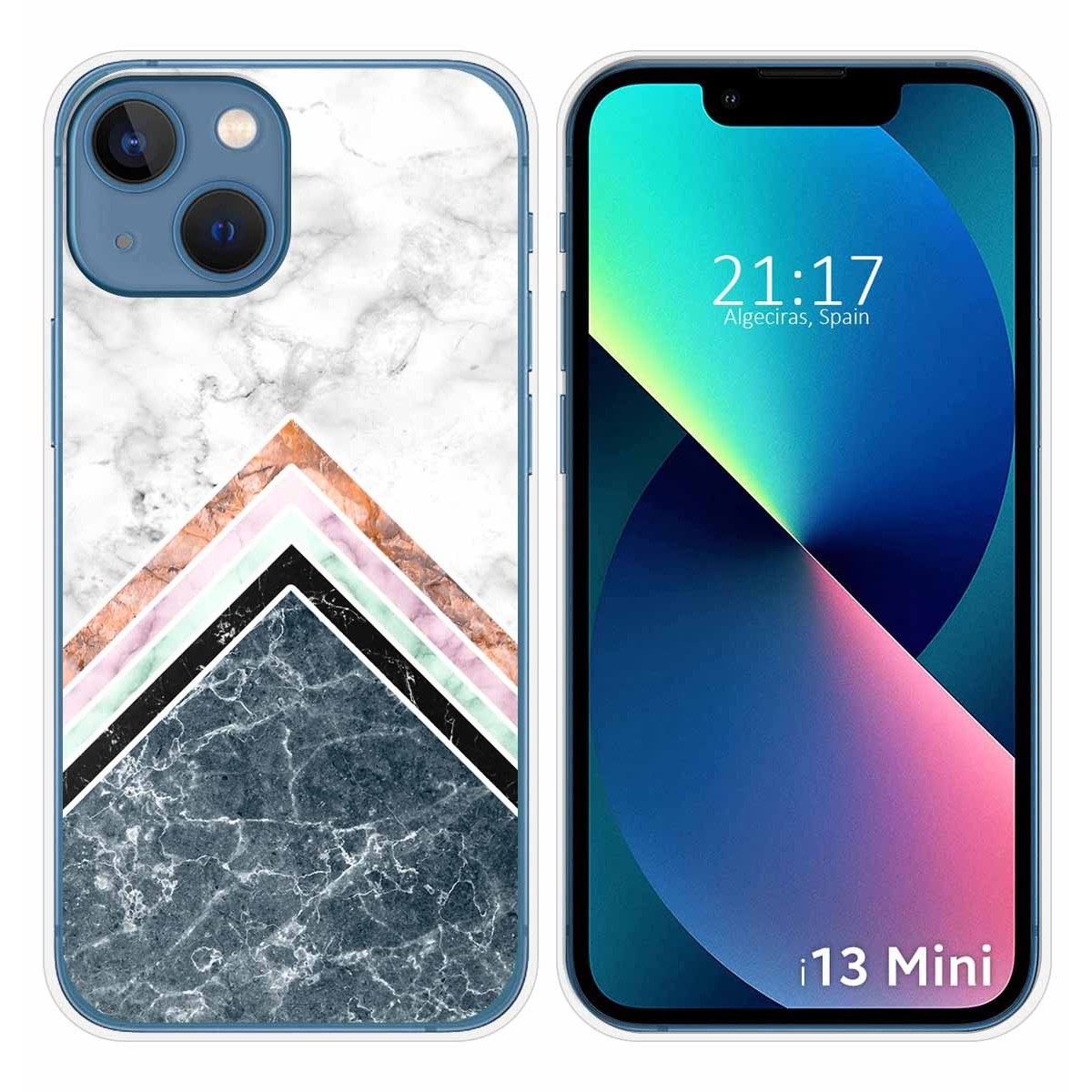 Funda Silicona compatible con iPhone 13 Mini (5.4) diseño Mármol 05 Dibujos