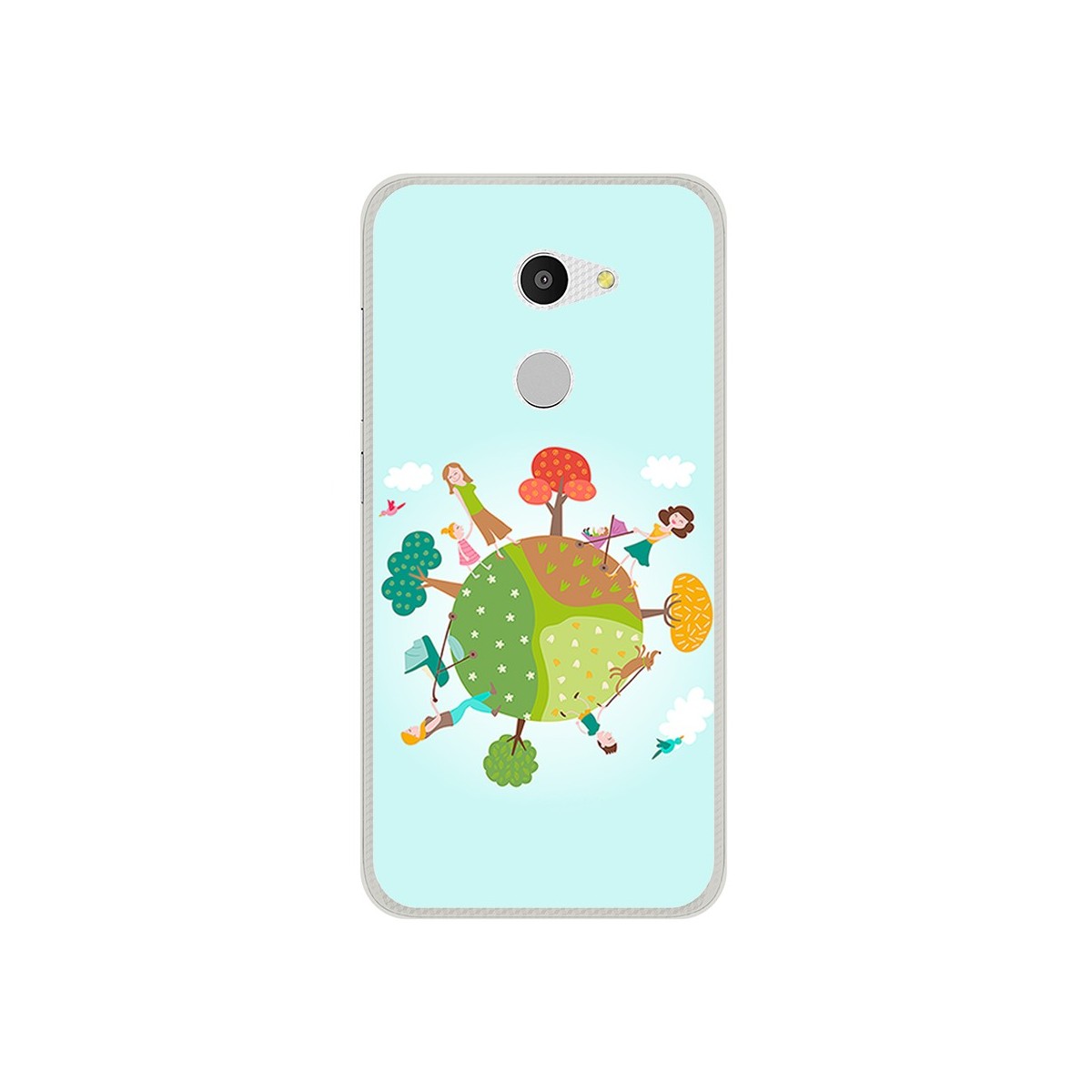 Funda Gel Tpu para Alcatel A3 (4G) Diseño Familia Dibujos