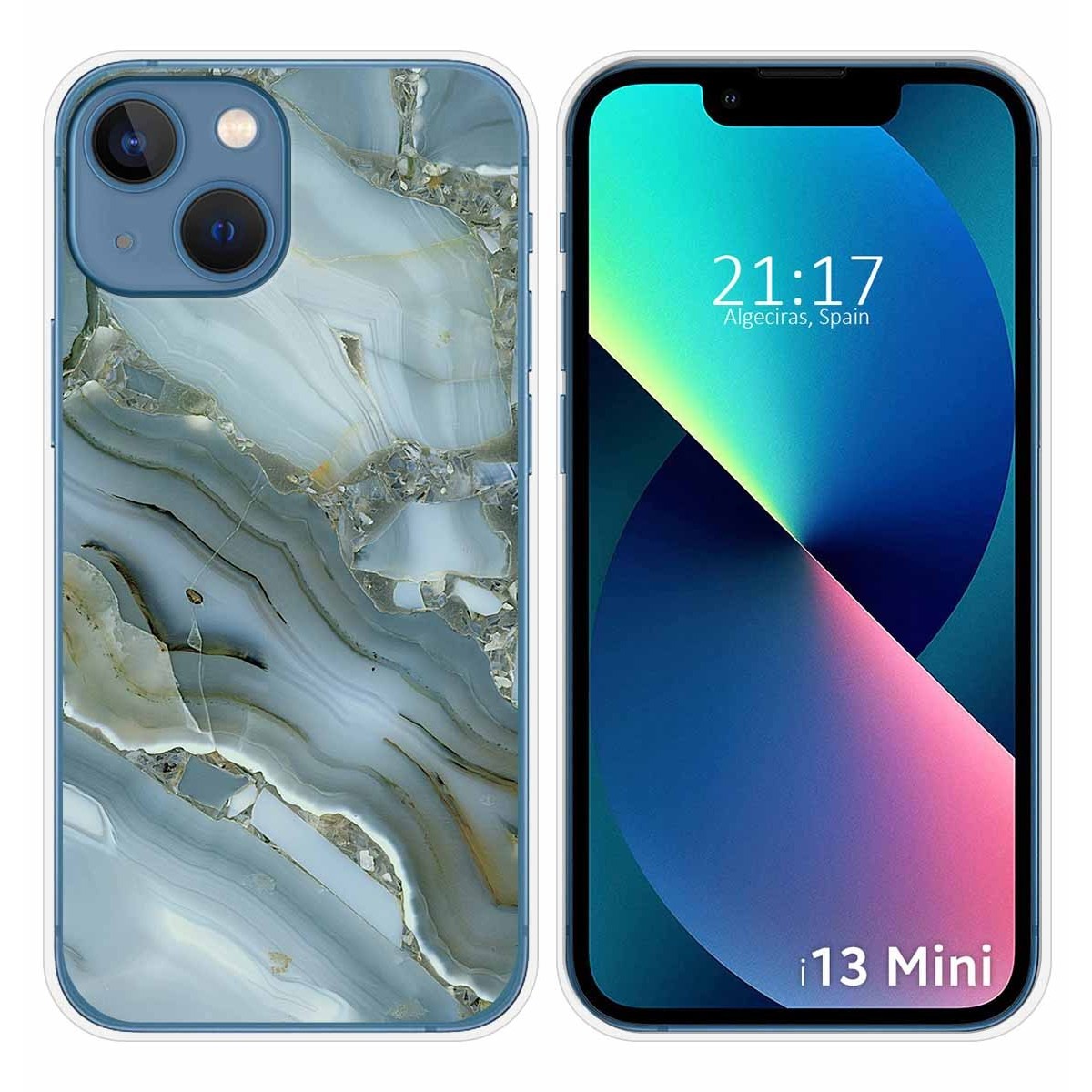 Funda Silicona compatible con iPhone 13 Mini (5.4) diseño Mármol 09 Dibujos