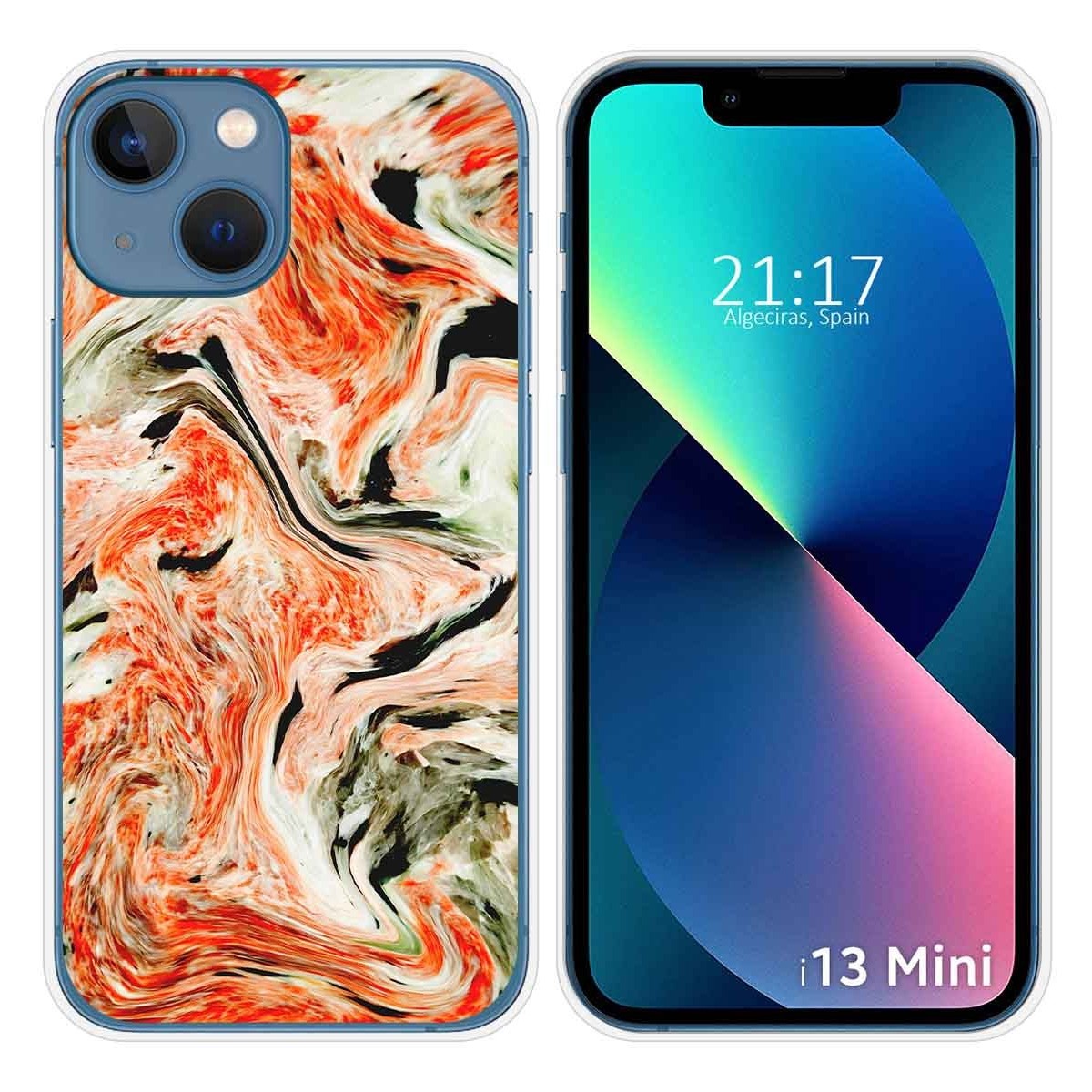 Funda Silicona compatible con iPhone 13 Mini (5.4) diseño Mármol 12 Dibujos