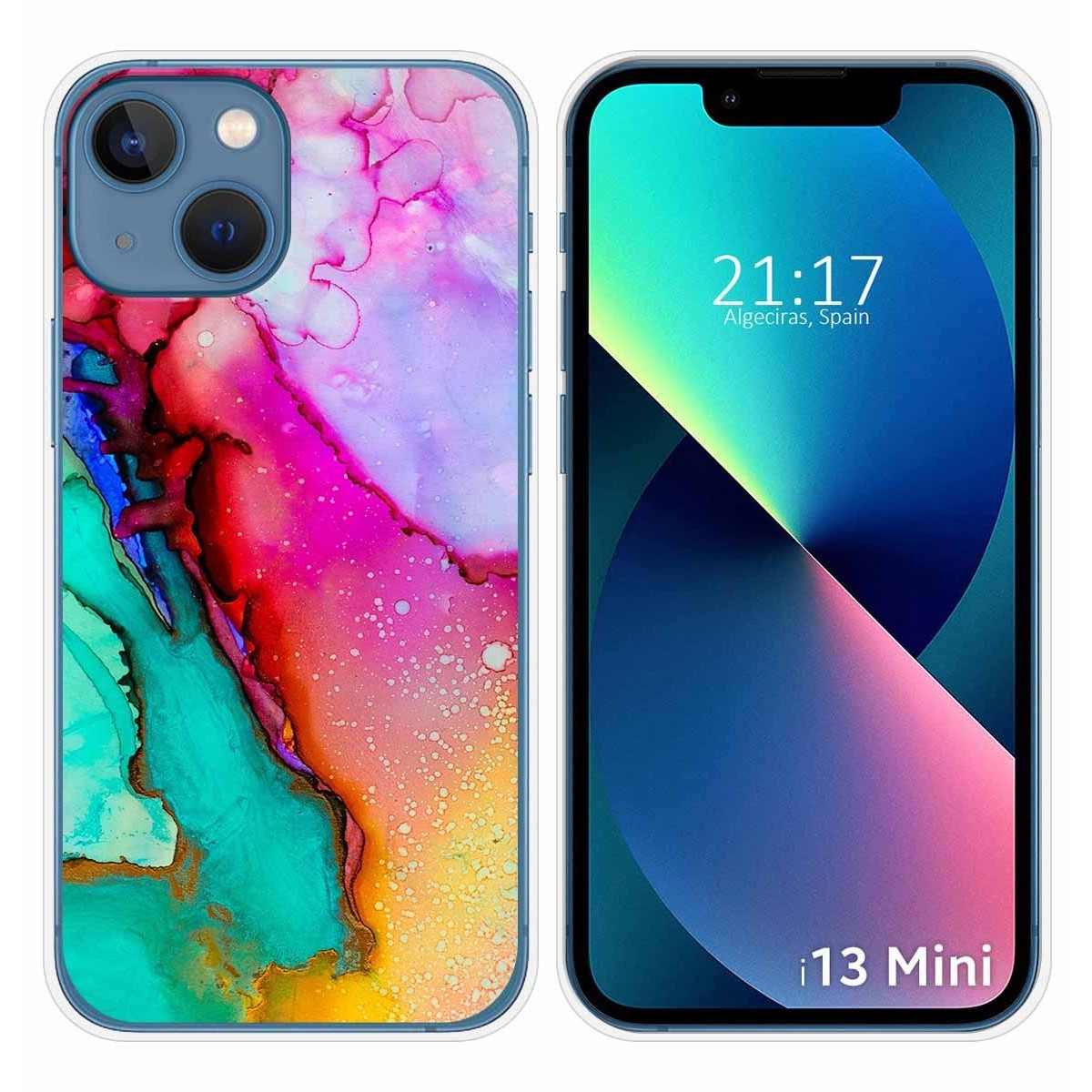 Funda Silicona compatible con iPhone 13 Mini (5.4) diseño Mármol 15 Dibujos