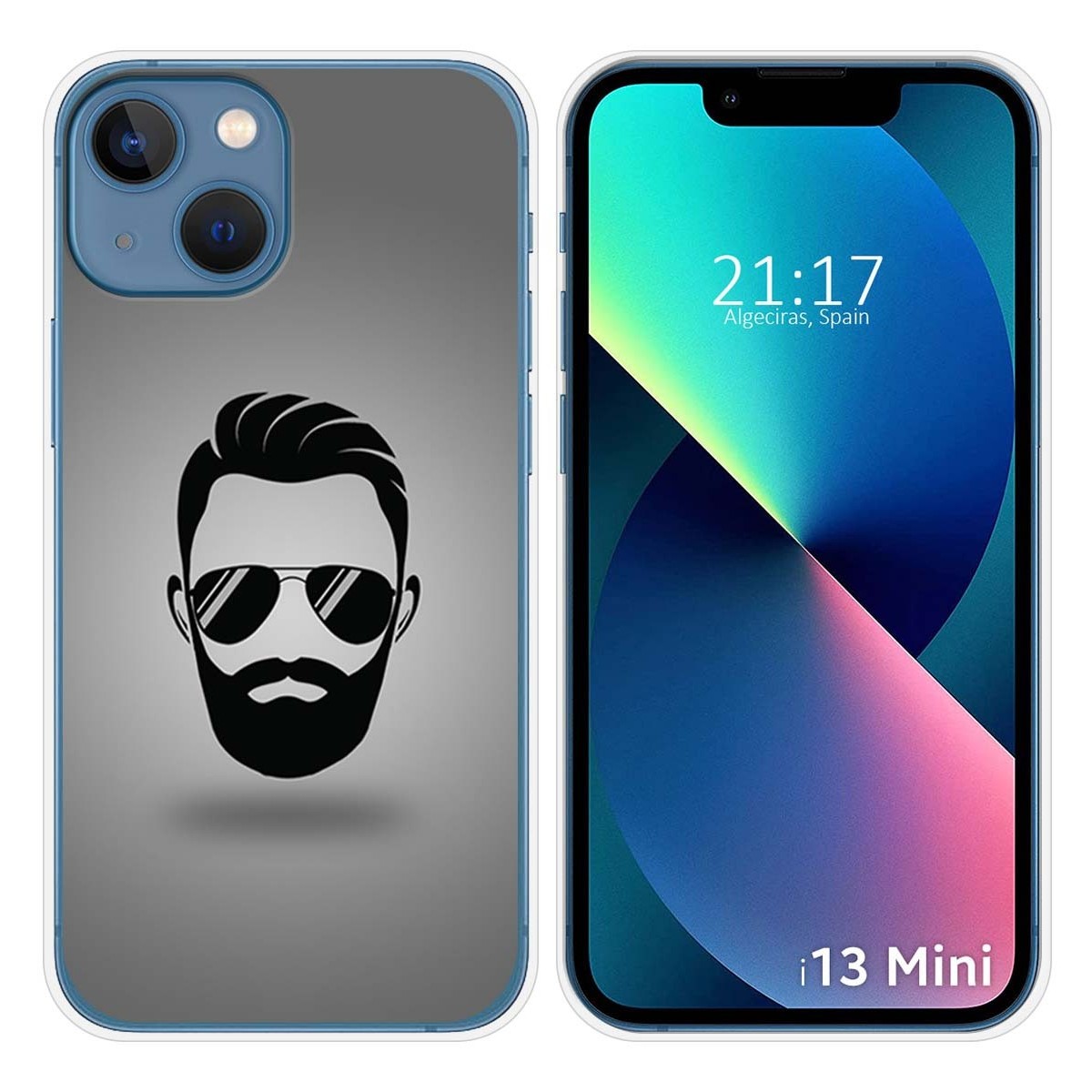 Funda Silicona compatible con iPhone 13 Mini (5.4) diseño Barba Dibujos