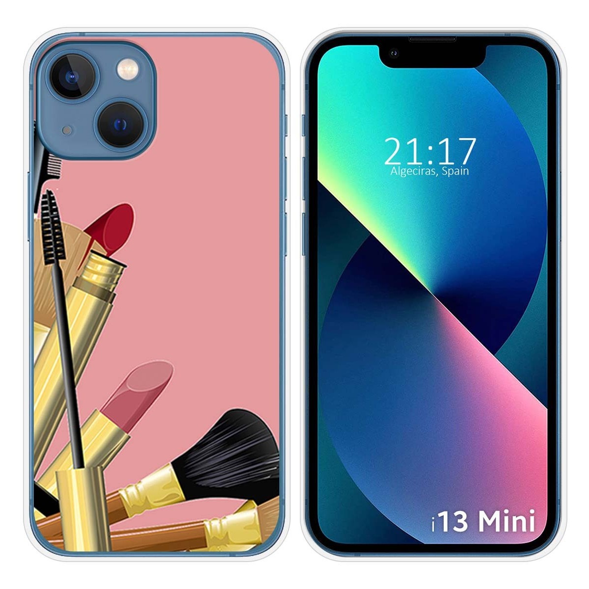 Funda Silicona compatible con iPhone 13 Mini (5.4) diseño Brochas Dibujos