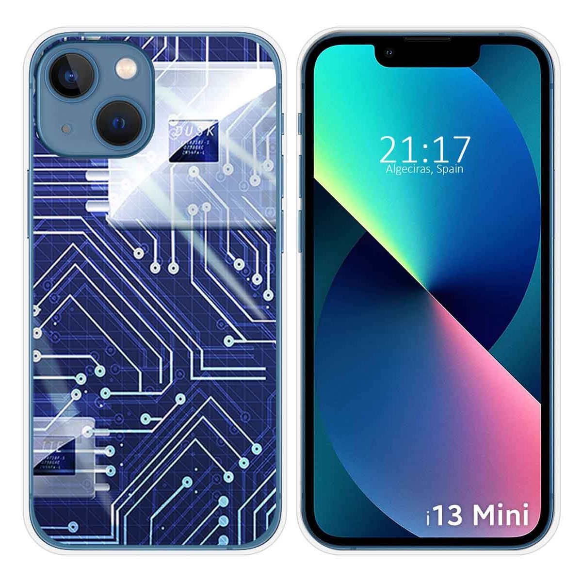 Funda Silicona compatible con iPhone 13 Mini (5.4) diseño Circuito Dibujos