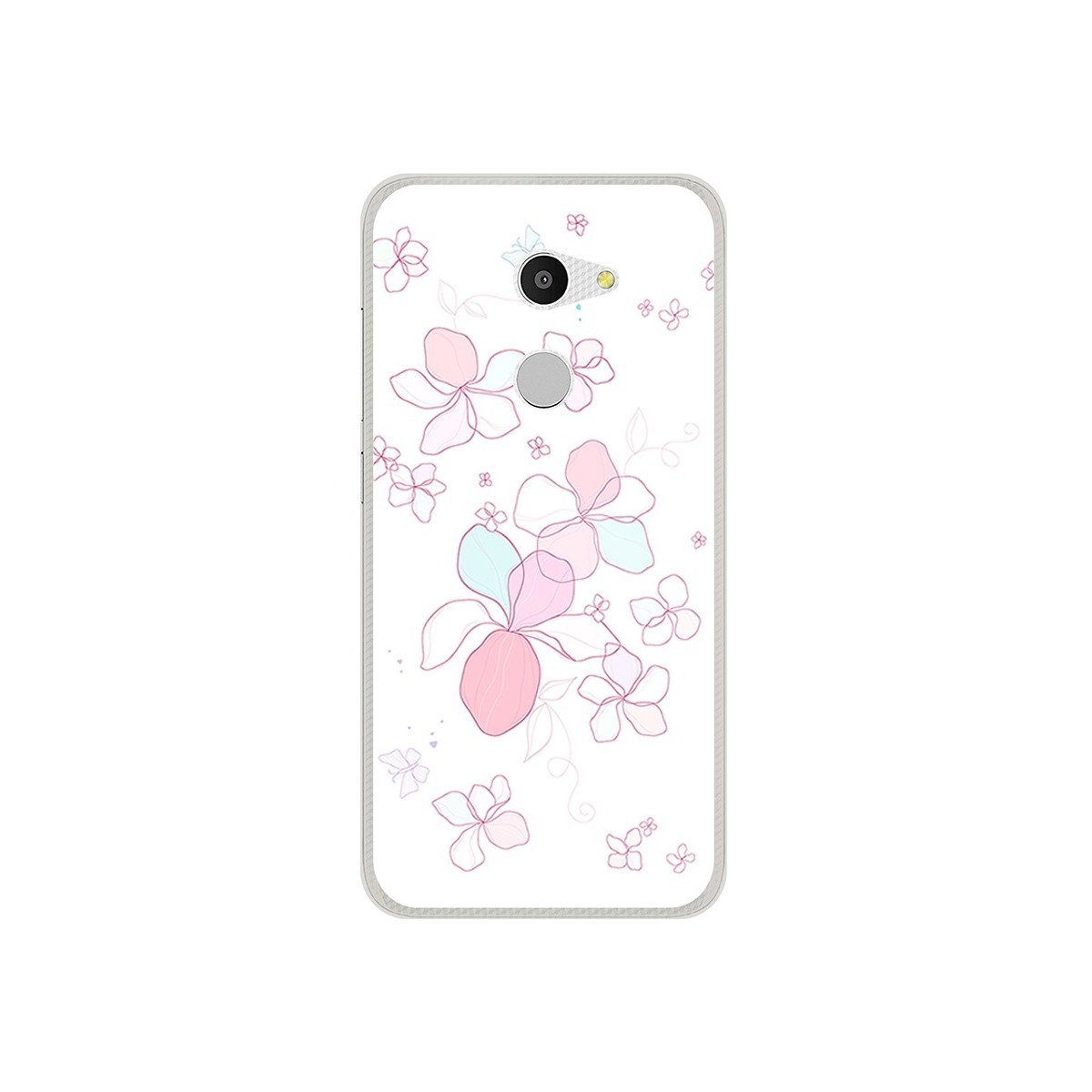 Funda Gel Tpu para Alcatel A3 (4G) Diseño Flores Minimal Dibujos