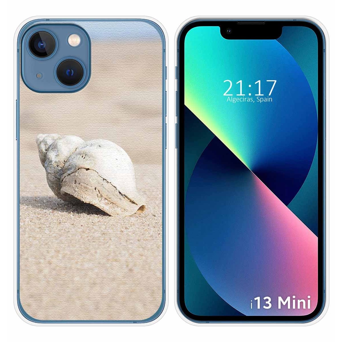 Funda Silicona compatible con iPhone 13 Mini (5.4) diseño Concha Dibujos