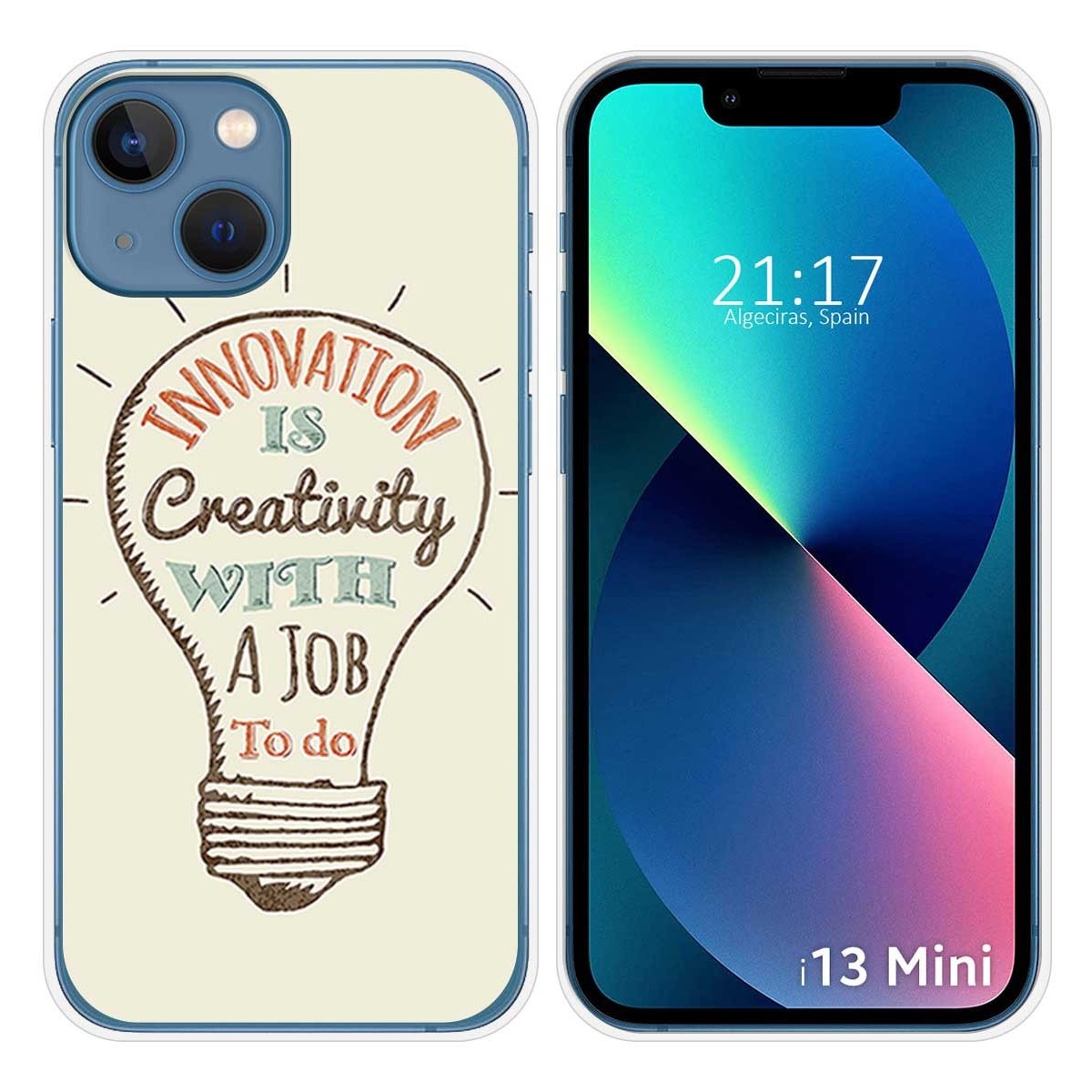 Funda Silicona compatible con iPhone 13 Mini (5.4) diseño Creativity Dibujos