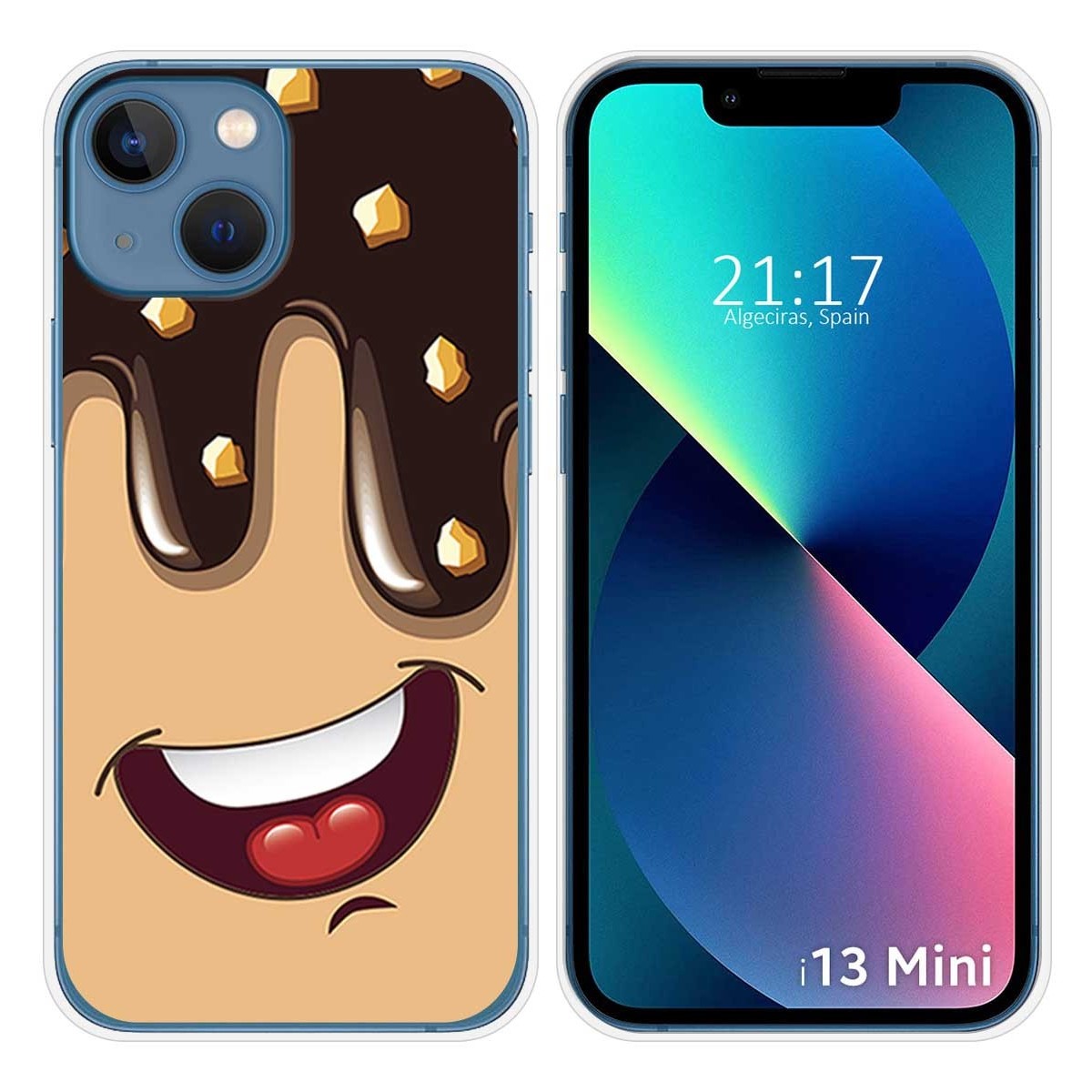 Funda Silicona compatible con iPhone 13 Mini (5.4) diseño Helado Chocolate Dibujos