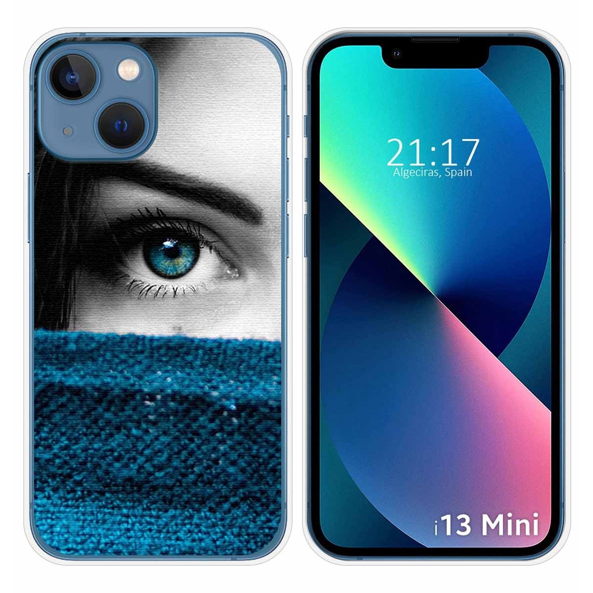 Funda Silicona compatible con iPhone 13 Mini (5.4) diseño Ojo Dibujos
