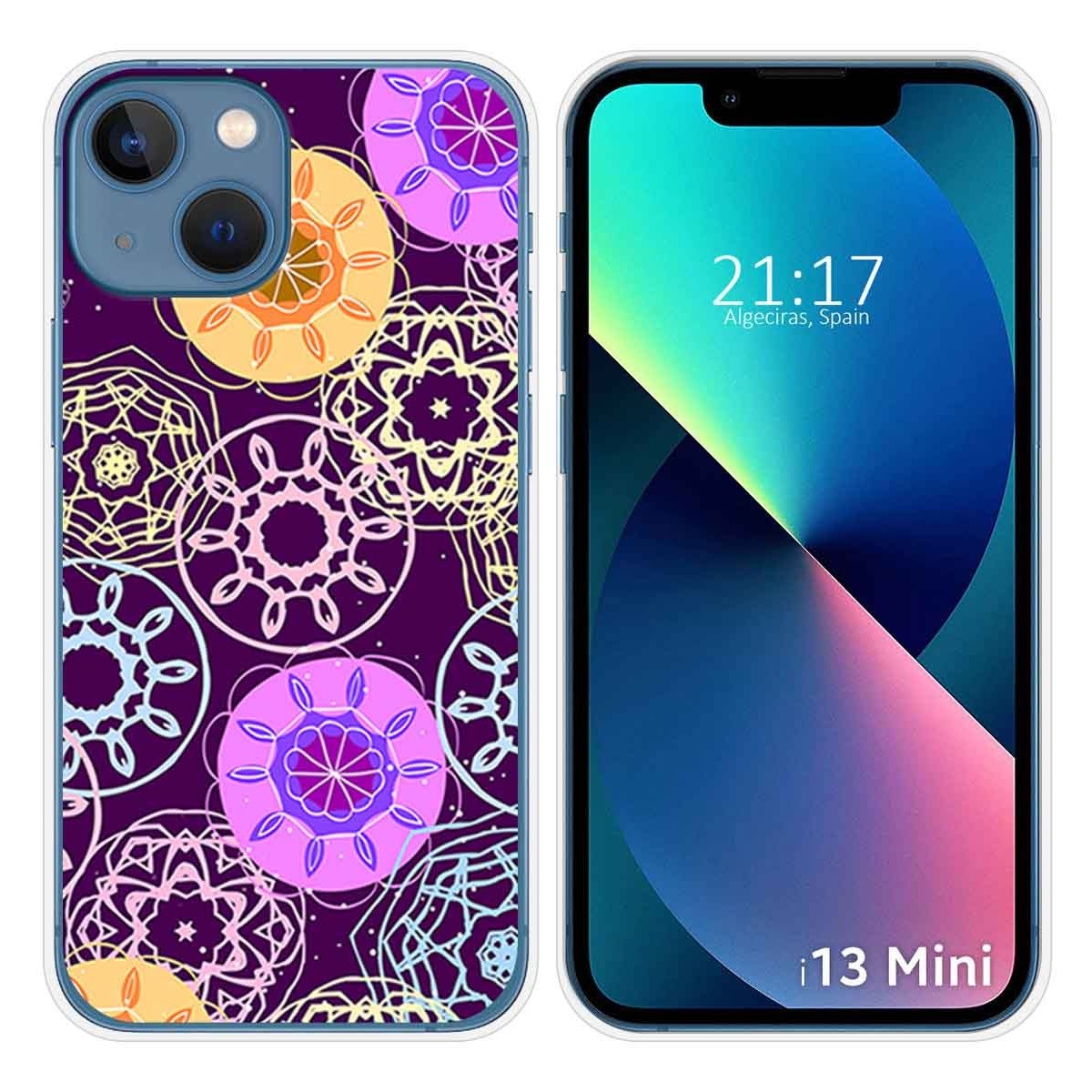 Funda Silicona compatible con iPhone 13 Mini (5.4) diseño Radial Dibujos
