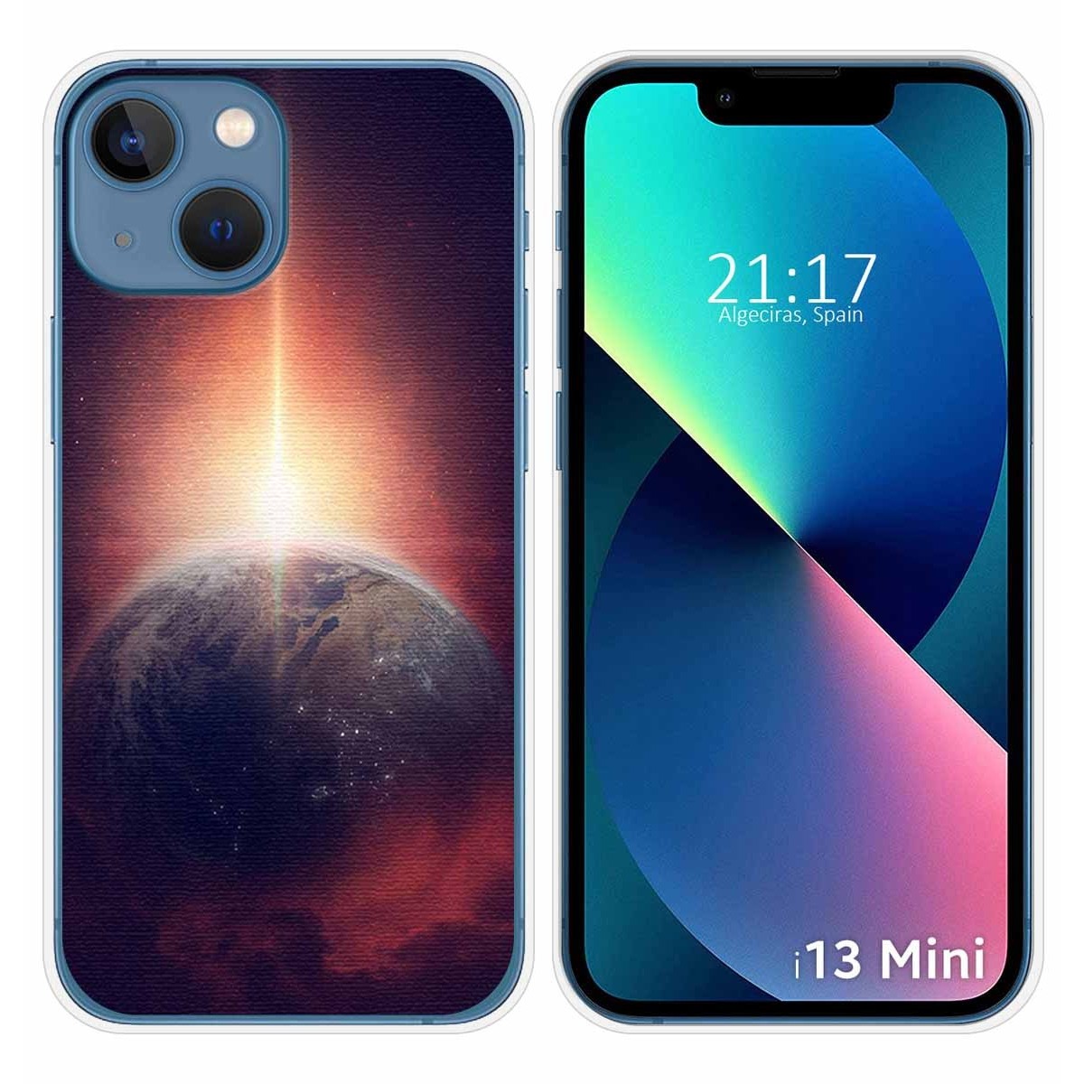 Funda Silicona compatible con iPhone 13 Mini (5.4) diseño Tierra Dibujos