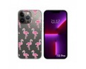 Funda Silicona Transparente compatible con iPhone 13 Pro (6.1) diseño Flamenco Dibujos