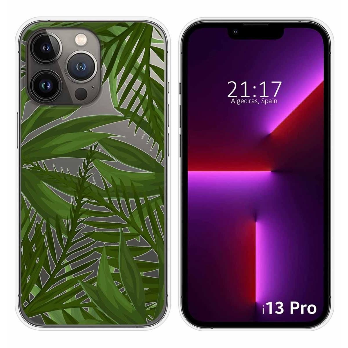 Funda Silicona Transparente compatible con iPhone 13 Pro (6.1) diseño Jungla Dibujos