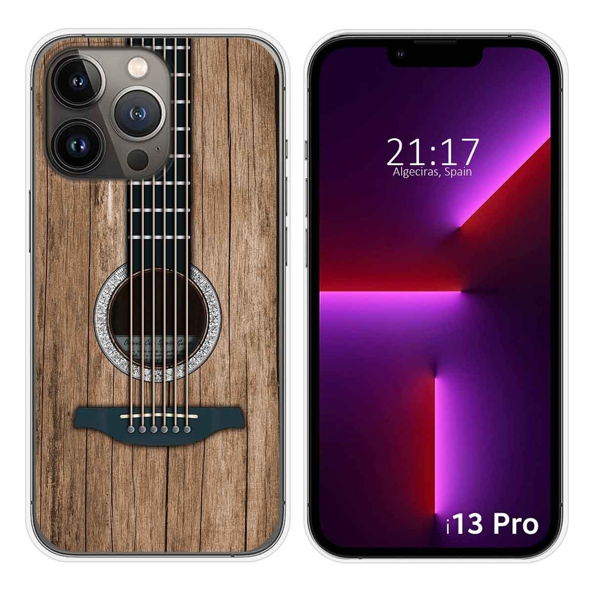 Funda Silicona compatible con iPhone 13 Pro (6.1) diseño Madera 11 Dibujos