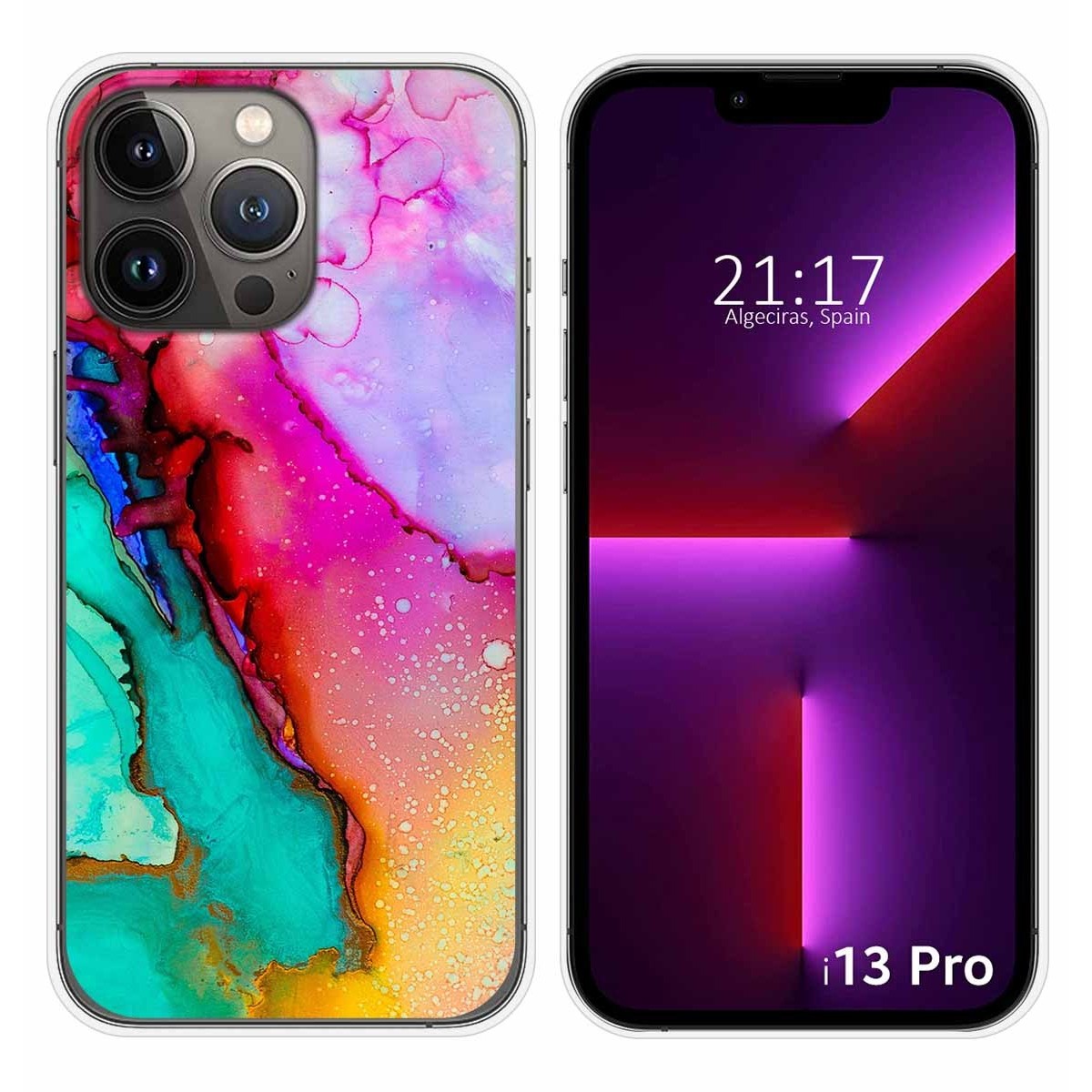 Funda Silicona compatible con iPhone 13 Pro (6.1) diseño Mármol 15 Dibujos