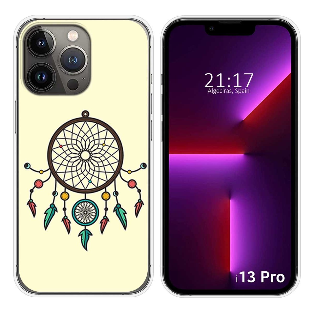 Funda Silicona compatible con iPhone 13 Pro (6.1) diseño Atrapasueños Dibujos