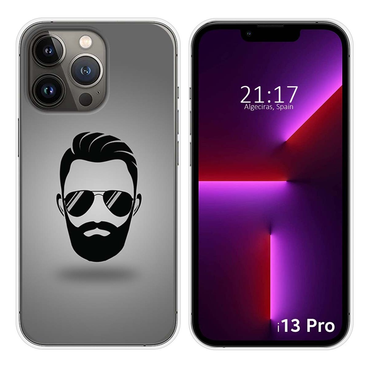 Funda Silicona compatible con iPhone 13 Pro (6.1) diseño Barba Dibujos