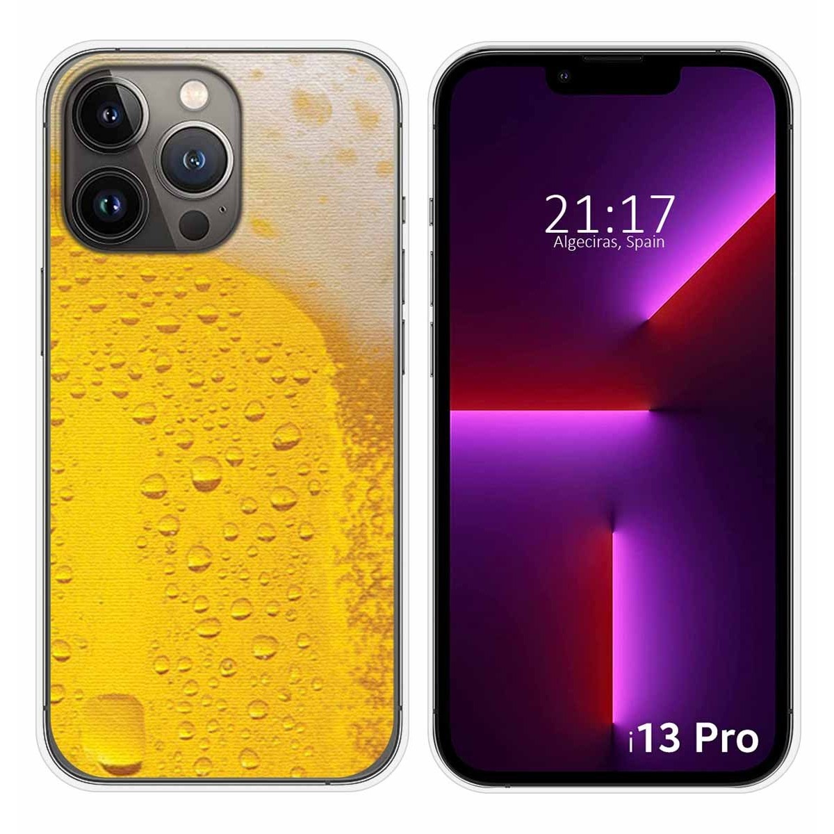 Funda Silicona compatible con iPhone 13 Pro (6.1) diseño Cerveza Dibujos