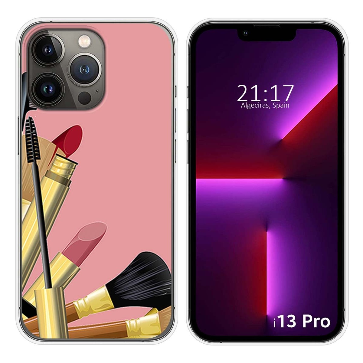 Funda Silicona compatible con iPhone 13 Pro (6.1) diseño Brochas Dibujos