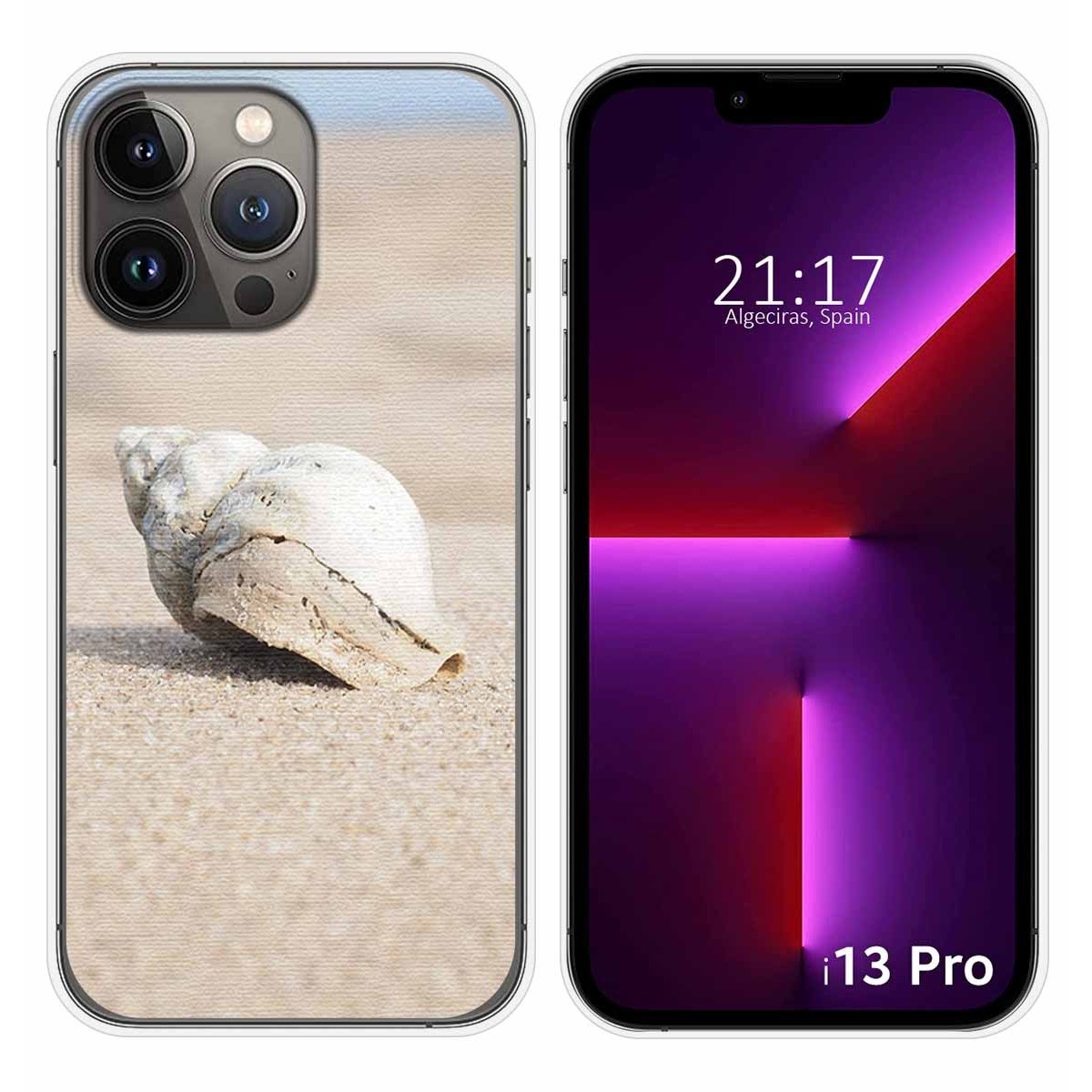 Funda Silicona compatible con iPhone 13 Pro (6.1) diseño Concha Dibujos