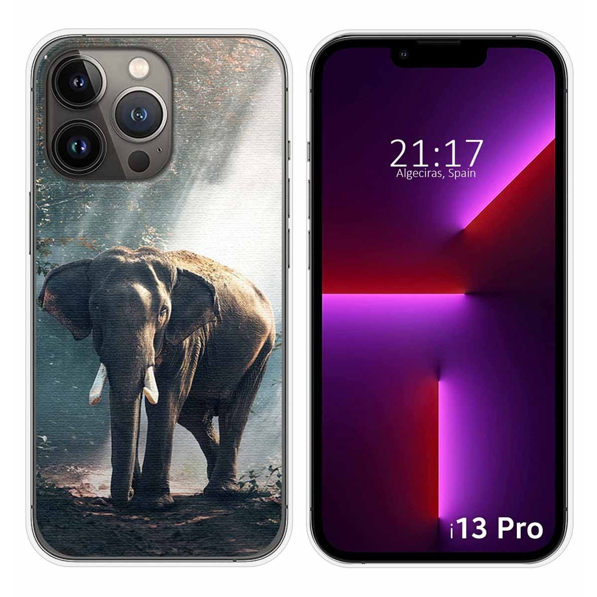Funda Silicona compatible con iPhone 13 Pro (6.1) diseño Elefante Dibujos