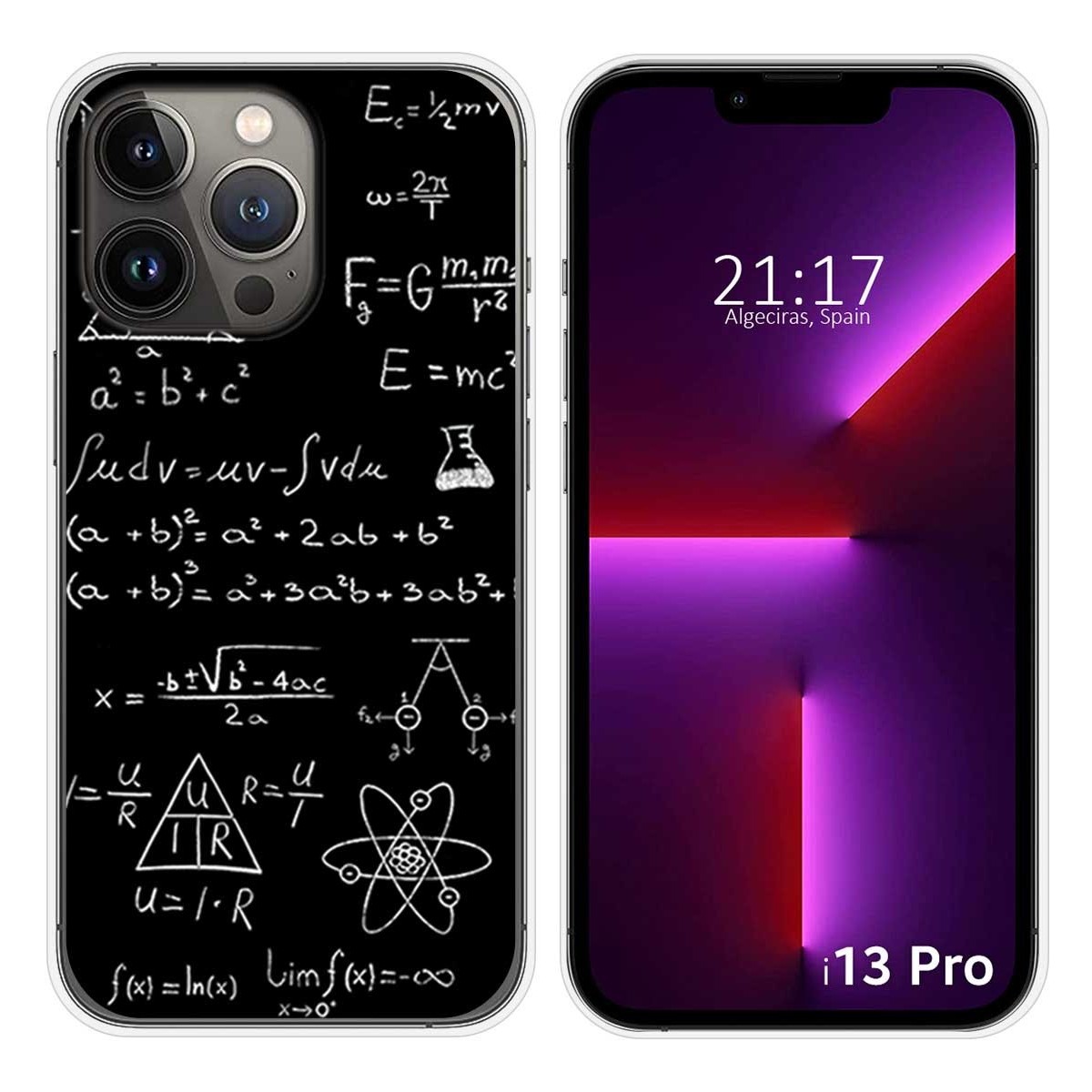Funda Silicona compatible con iPhone 13 Pro (6.1) diseño Formulas Dibujos