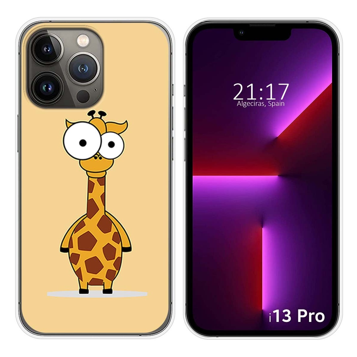 Funda Silicona compatible con iPhone 13 Pro (6.1) diseño Jirafa Dibujos